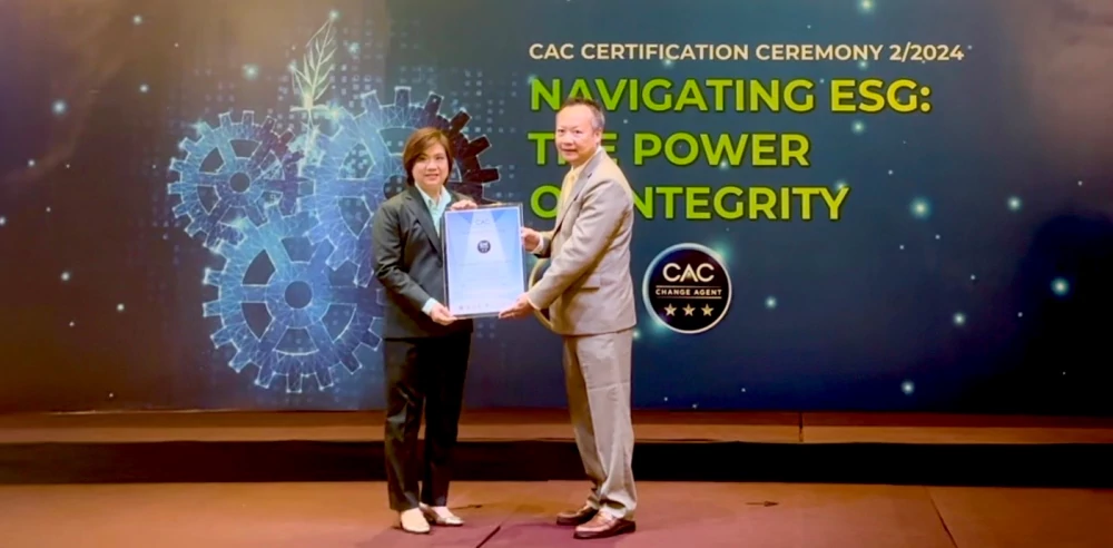 MENA รับประกาศนียบัตร CAC ร่วมต่อต้านคอร์รัปชันทุกรูปแบบ เมื่อวันที่ 11 พ.ย. 2567 ที่ โรงแรมสยาม เคมปินสกี้ กรุงเทพ