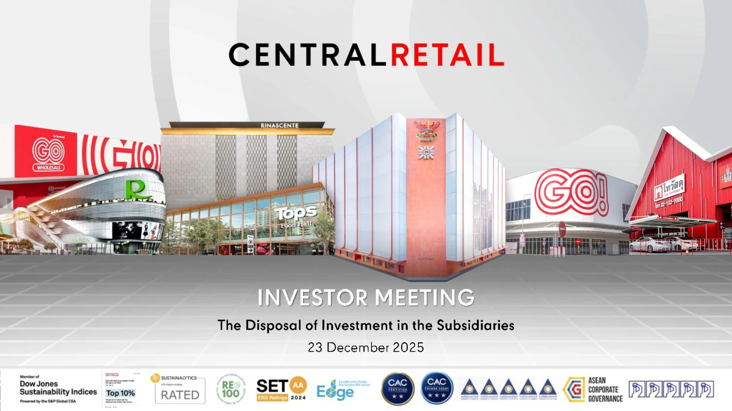 Analyst Meeting - Disposal of Investment in The Subsidiaries
