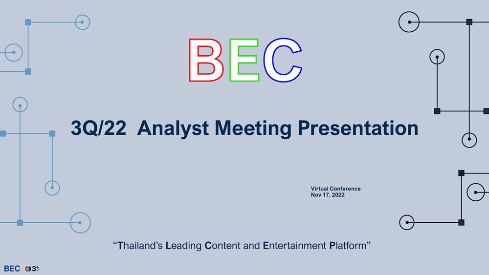 3Q/22 Analyst Meeting Presentation