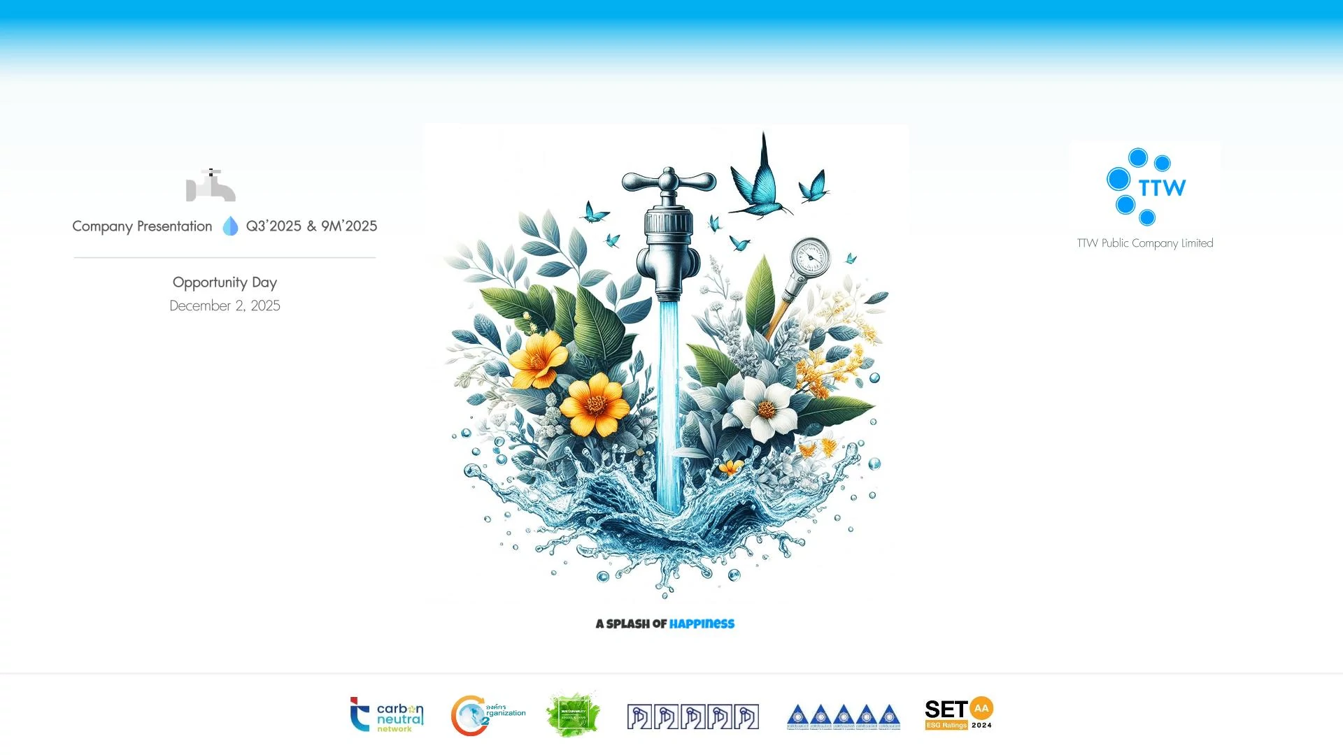 กิจกรรมบริษัทจดทะเบียนพบผู้ลงทุน (Opportunity Day) ไตรมาส 3/2568