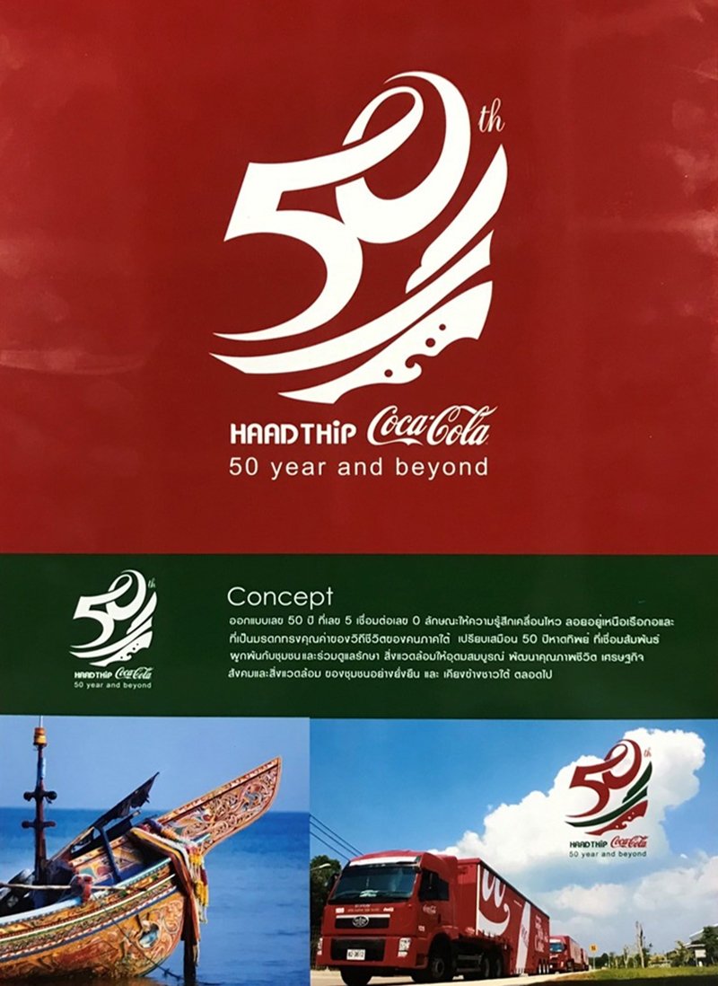 บริษัท หาดทิพย์ จำกัด (มหาชน) ได้ดำเนินธุรกิจในการผลิตและจำหน่ายผลิตภัณฑ์ภายใต้เครื่องหมาย Coca-Cola ในพื้นที่ภาคใต้มาอย่างต่อเนื่อง ซึ่งในปี 2562 บริษัทฯ มีอายุครบ 50 ปี