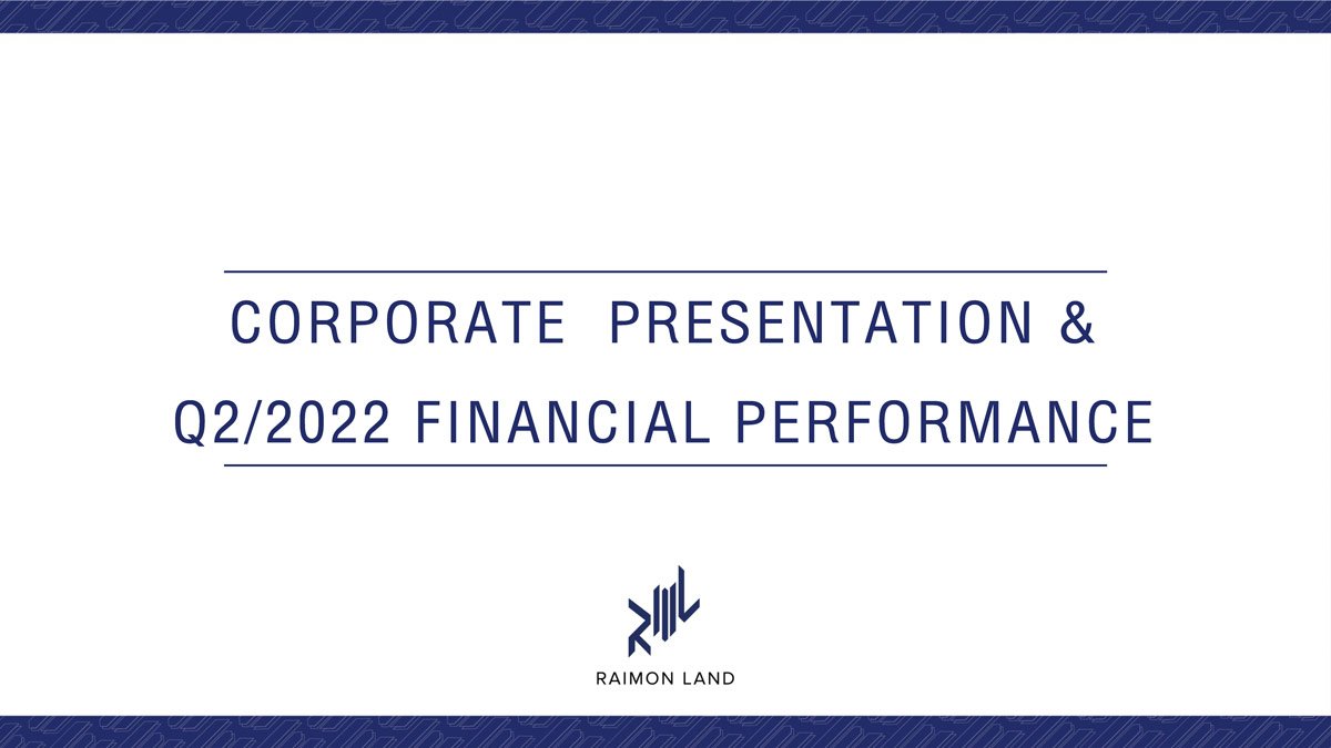 Corporate Presentation and Q2/2022