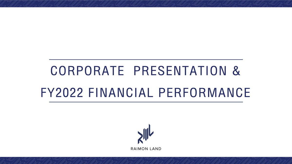 Corporate Presentation and YE2022