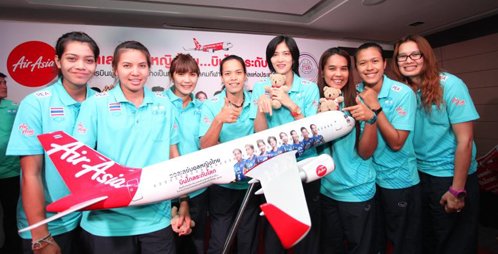 AirAsia gifts "Free Flights for the Year" to the Thai Women's National Volleyball Team and Coaches in Recognition of their Championship Win