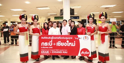 AirAsia's Inaugural "Chiang Mai-Krabi" Daily Flight Takes off