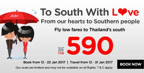 AirAsia Offers Promotion for Destinations in Southern Thailand Fares Starting at 590 THB Per One Way