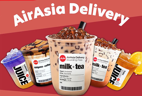 Have an AirAsia Boba Milk Tea Party this Festive Season! Order 100 cups and above, get 30% Off with Free Delivery Across Bangkok