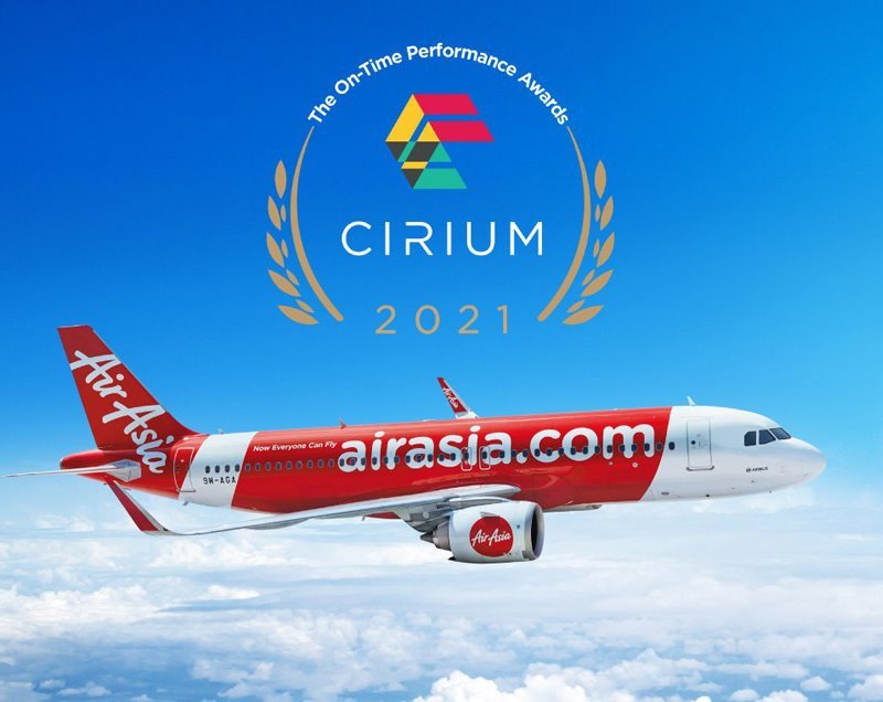 Thai AirAsia among Top 3 “Most On-Time Low Cost Carriers” in Cirium’s 2021 On-Time Performance Awards