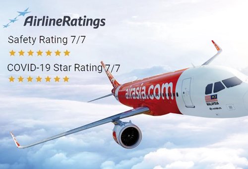 AirAsia Aviation Group named one of safest low-cost airlines for 2023 Highest 7/7 safety and Covid mitigation standards awarded from latest audit by aviation experts at airlineratings.com