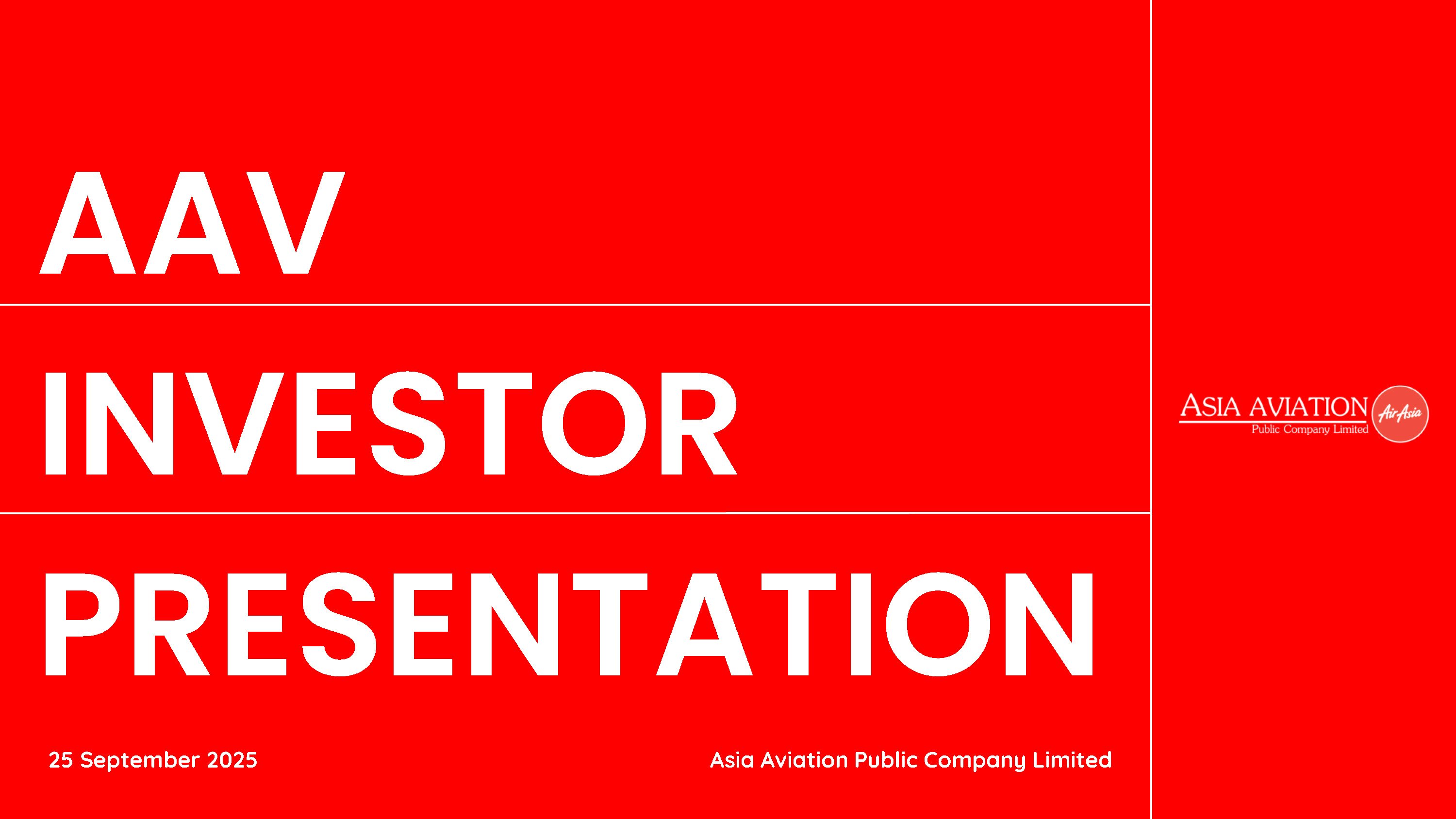 Investors Presentation September 2025