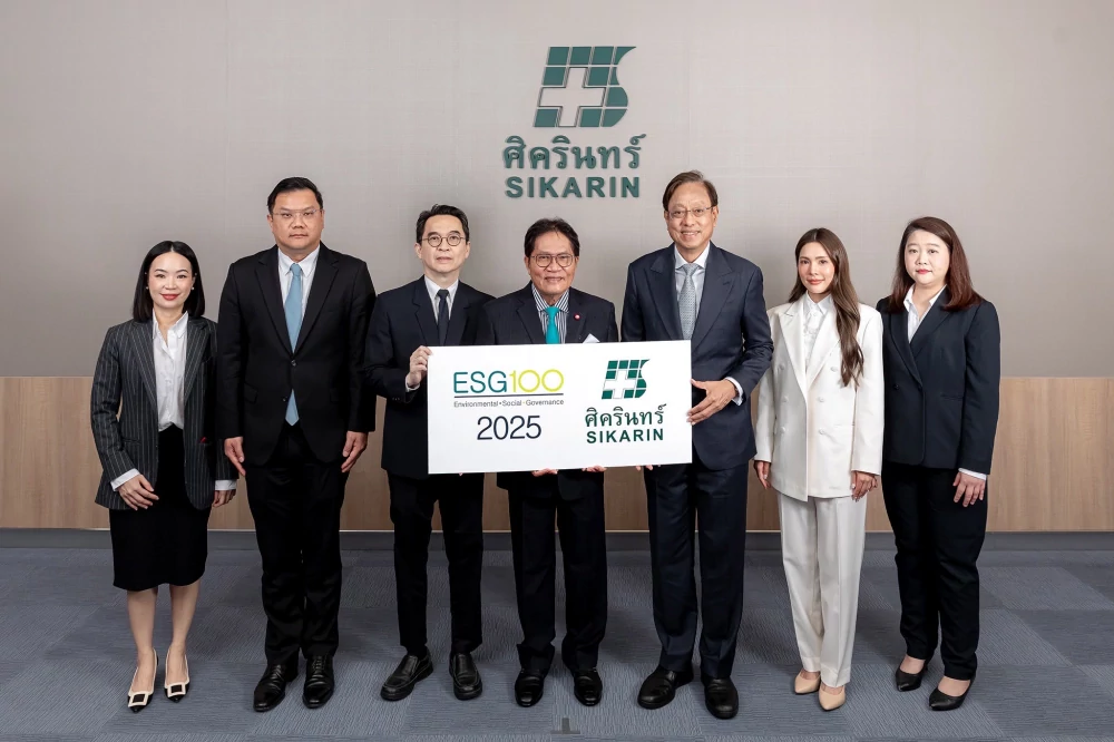 Sikarin is listed in the 'ESG100' list from Thaipat Institute for the fifth consecutive year