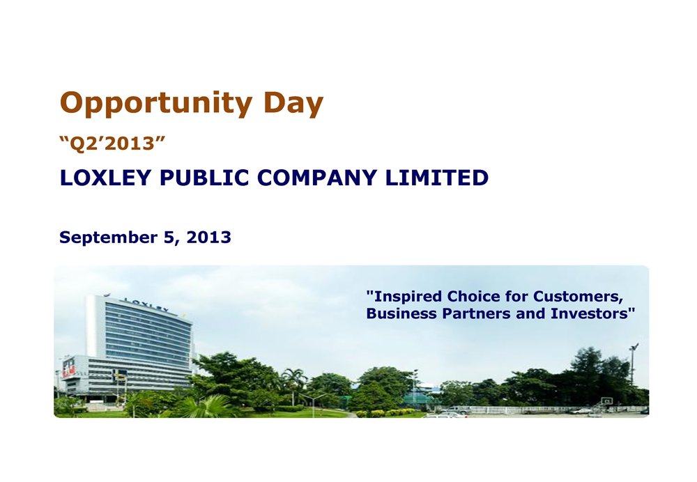 Opportunity Day Q2/2013